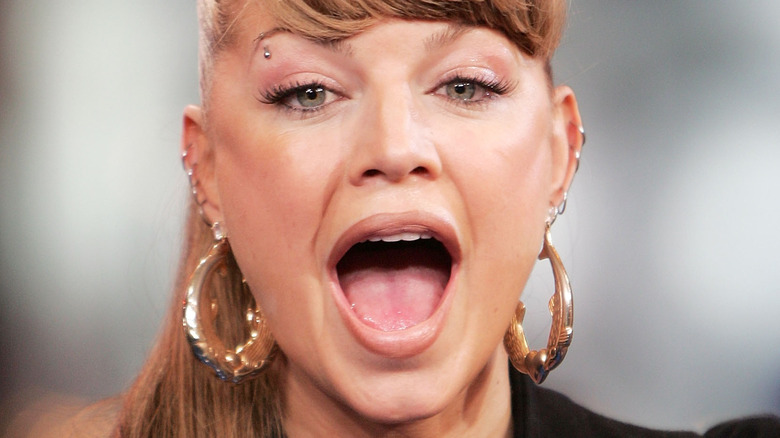 Fergie bangs open mouth