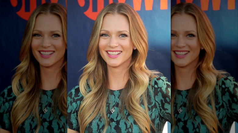 A.J. Cook smiling at a CBS and Showtime party