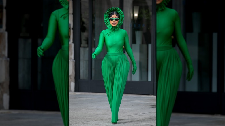 Cardi B at Paris Fashion Week 2021.
