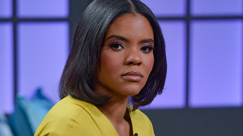 Candace Owens frowning at event