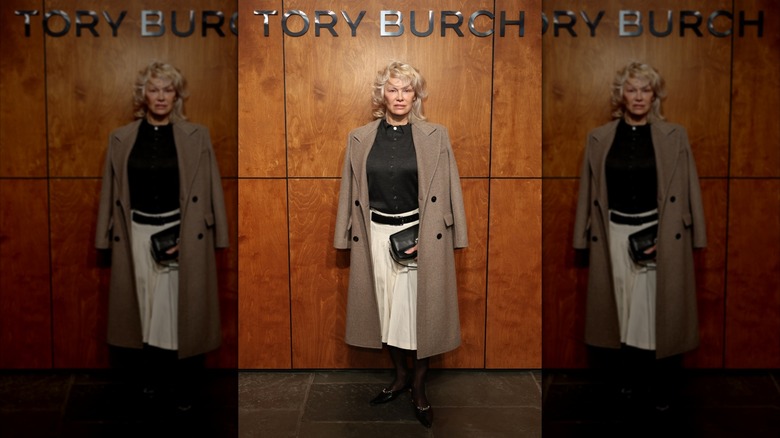 Pamela Anderson at the Tory Burch Fall/Winter 2026 show during New York Fashion Week.