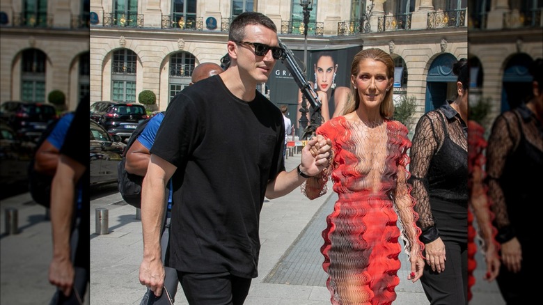 Céline Dion holding hands wit Pepe Munoz