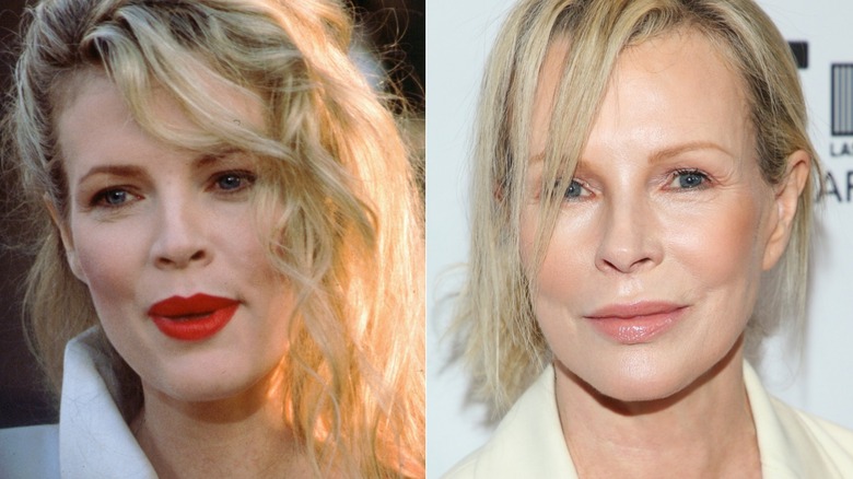 Split image of younger and older Kim Basinger