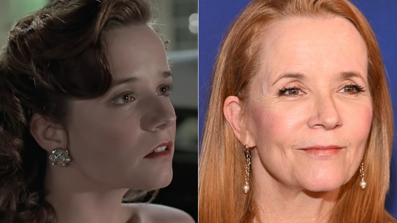 Split image of younger and older Lea Thompson