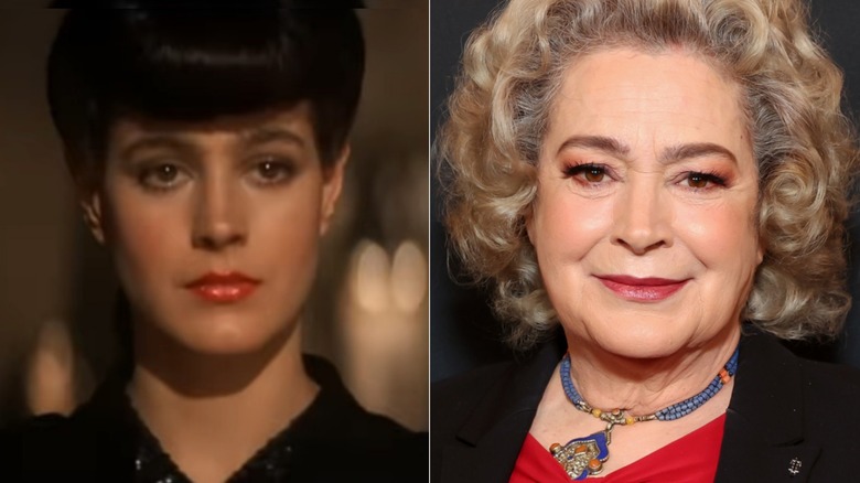 split image of younger and older Sean Young
