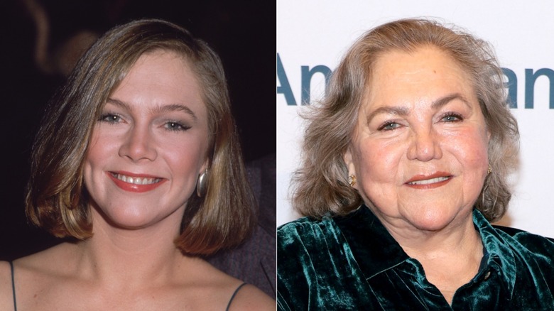 Split image of younger and older Kathleen Turner