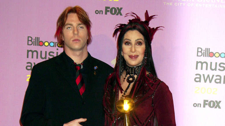 Elijah Blue Allman posing with mother Cher