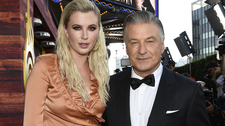 Ireland Baldwin posing with father Alec Baldwin