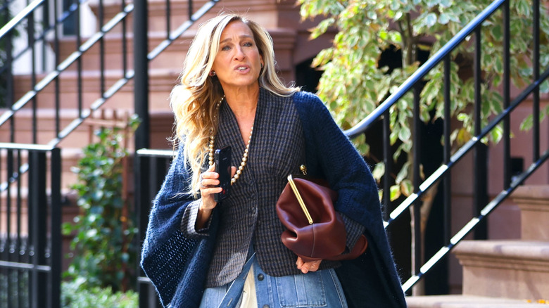 Sarah Jessica Parker on the set of And Just Like That in 2024