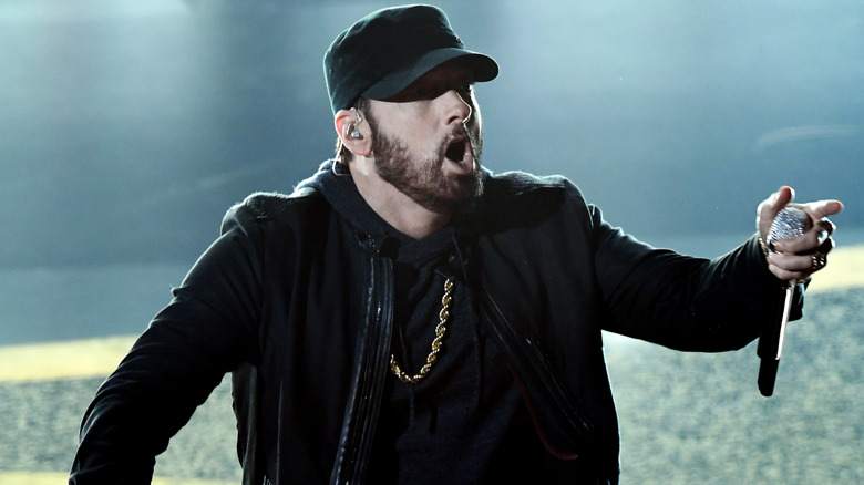 Eminem performing at the 2020 Oscars ceremony