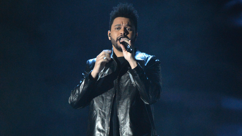 The Weeknd performing at the 2017 Grammy awards
