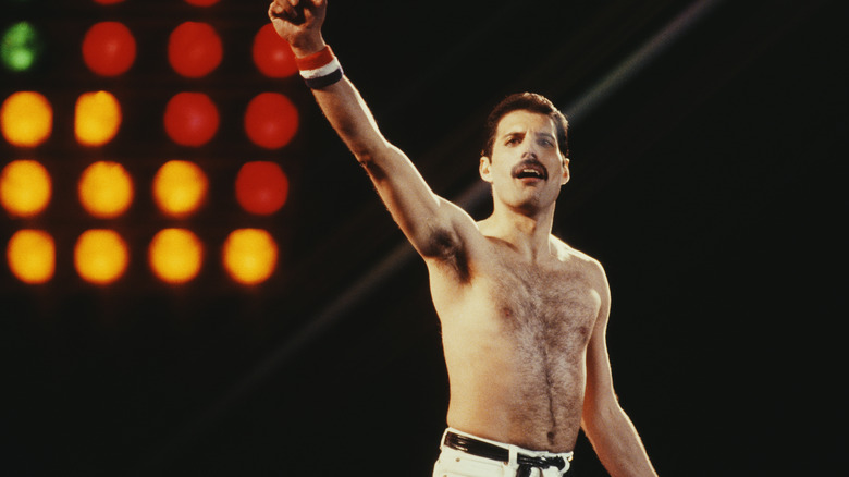 Freddie Mercury performing