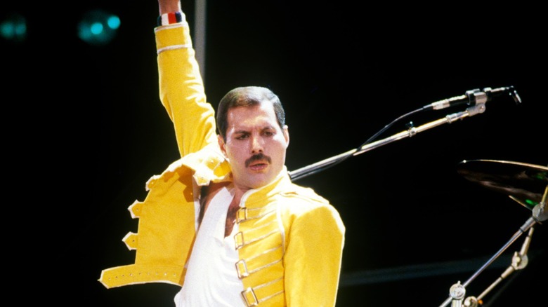 Freddie Mercury performing