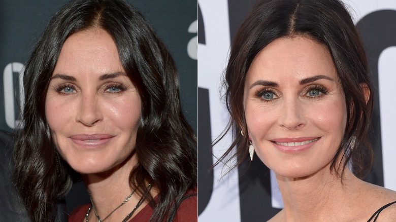 Courteney Cox on the red carpet in 2017 and 2018