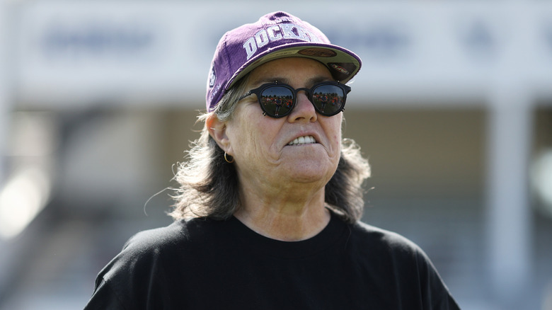 Comedian Rosie O'Donnell looks on