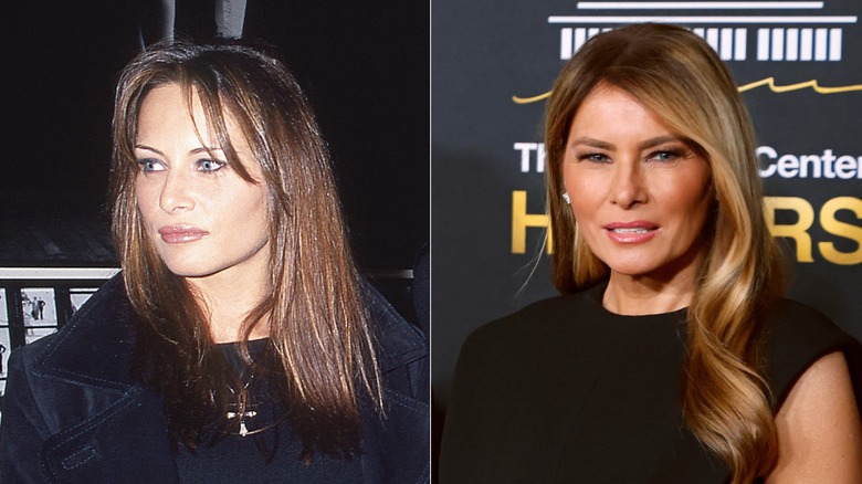 Melania Trump now and several years ago