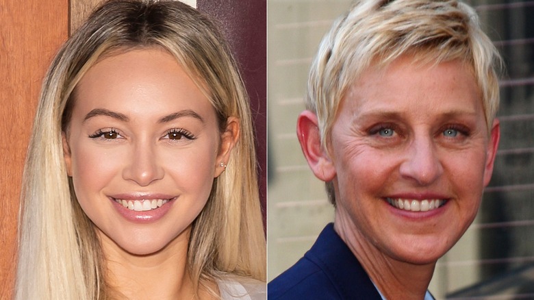 Corrine Olympios, left, and Ellen DeGeneres, right