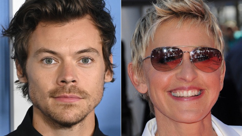 Harry Styles, left, and Ellen DeGeneres, right