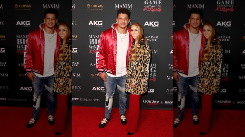 Brittany Mahomes red carpet Patrick Mahomes leopard and red
