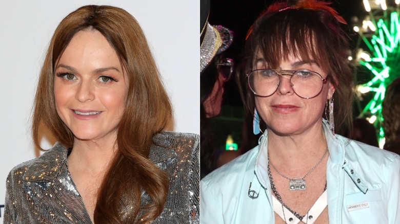 Split image of Taryn Manning smiling and Taryn Manning walking