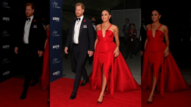 Prince Harry and Meghan Markle walking