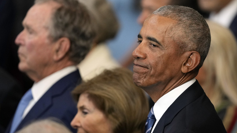 Former U.S. President Barack Obama attending the inauguration of Donald Trump at the U.S. Capitol Rotunda