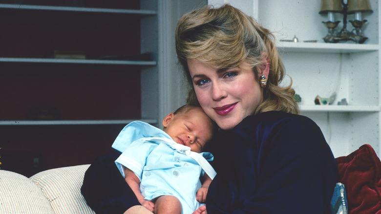Deborah Norville posing with her son after leaving "The Today Show" in 1991