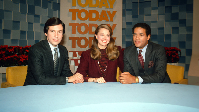 Chris Wallace, Jane Pauley and Bryant Gumbel at the anchor table on 