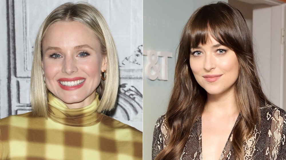 Kristen Bell and Dakota Johnson smiling