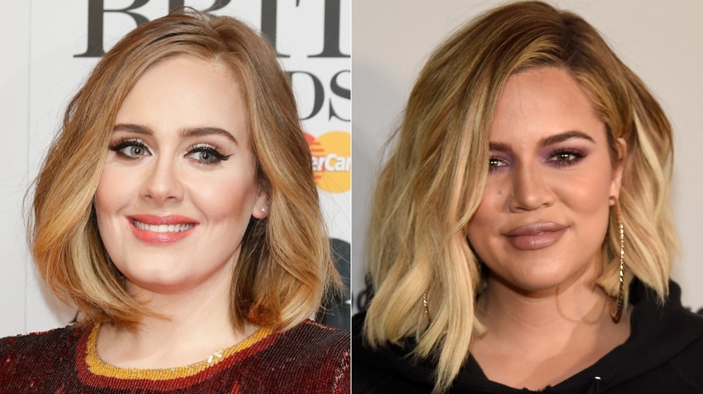 Adele and Khloé Kardashian smiling