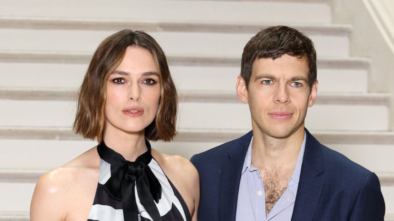 Keira Knightley posing with husband James Righton