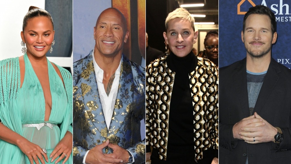 Chrissy Teigen, The Rock, Ellen DeGeneres, Chris Pratt