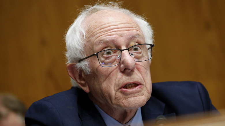 Sen. Bernie Sanders (I-VT) speaking during a hearing with the Senate Committee on Health, Education, Labor, and Pensions in the Dirksen Senate Office Building