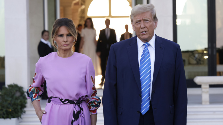 Melania Trump standing beside Donald Trump