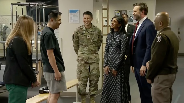 Usha and JD Vance meeting with veterans