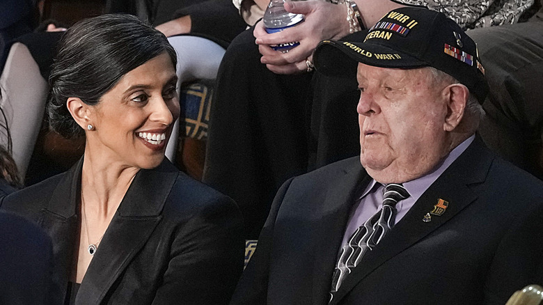 Usha Vance and WWII veteran Buddy Taggart attend the State of the Union.