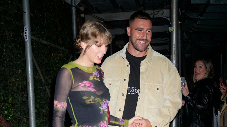 Taylor Swift and Travis Kelce pictured in public