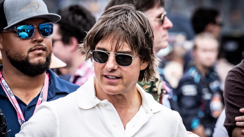 Tom Cruise white polo shirt  