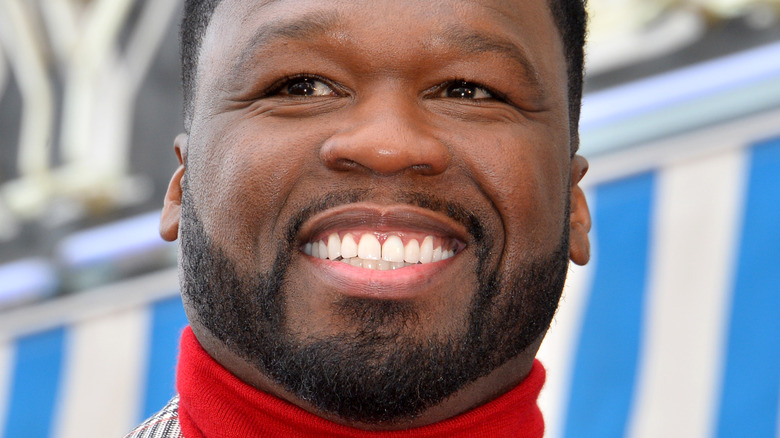 50 Cent at his 2020 Hollywood Walk of Fame Star ceremony