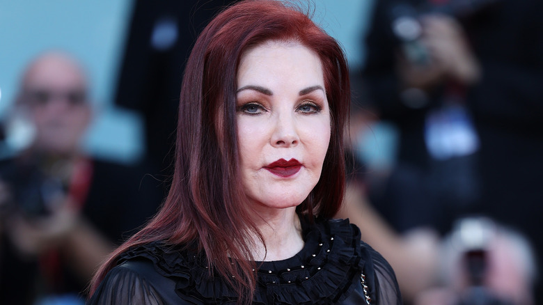 Priscilla Presley pouting