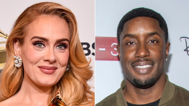 Composite image of Adele and Rich Paul, both smiling