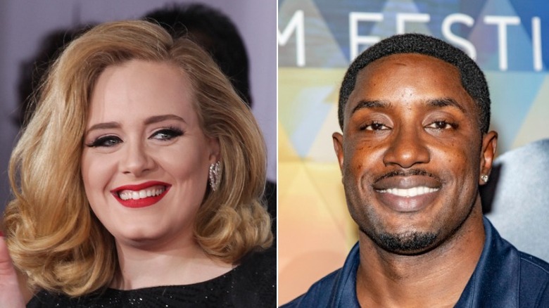 Composite image of Adele and Rich Paul, both smiling