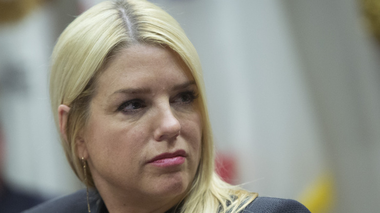 Pam Bondi at the White House looking to the side