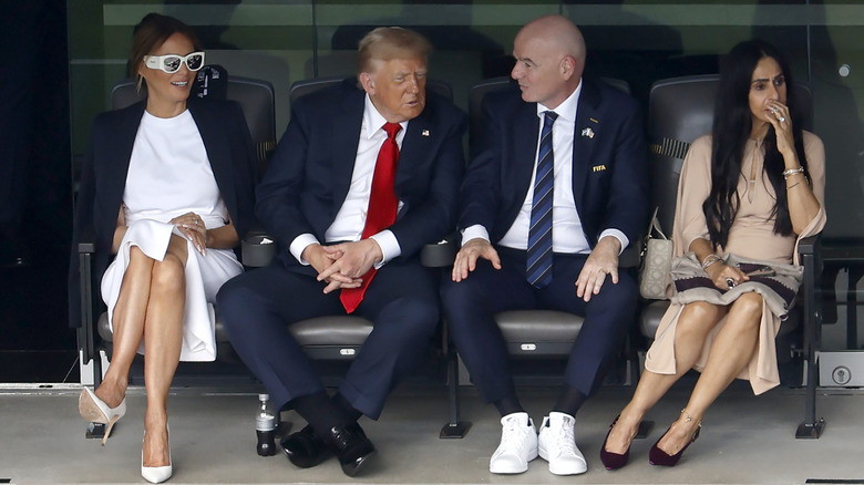Donald and Melania Trump with Gianni Infantino and Leena Al Ashqar at the FIFA Club World Cup final.