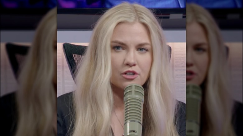 Erika Kirk speaking on her late husband's podcast.