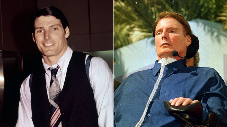Christopher Reeve '70s, left, and 2000s, right