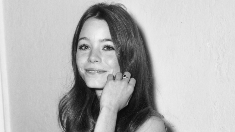 A black and white photo of The Partridge Family's Susan Dey