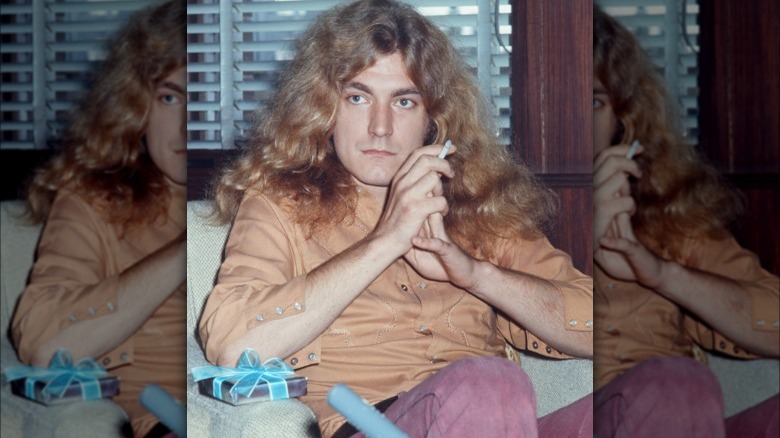 Young Robert Plant smoking