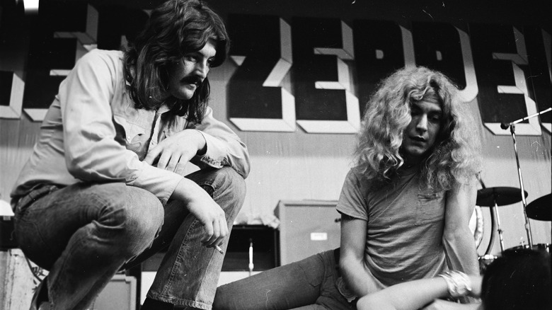 Robert Plant talking with John Bonham