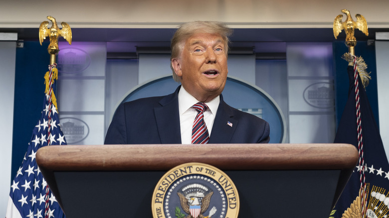 Trump giving speech